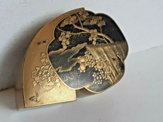 Antique Japanese Oriental Gold Lacquer Snuff Box Pot Meiji 19th Century 3