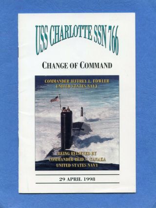 Submarine Uss Charlotte Ssn 766 Welcome Aboard Navy Ceremony Program