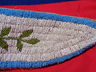 EARLY PRIMITIVE NATIVE AMERICAN BEADED KNIFE SHEATH 6