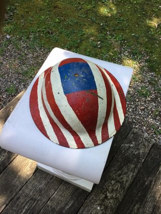 Painted Wwi Us Army Red White Blue Doughboy Helmet