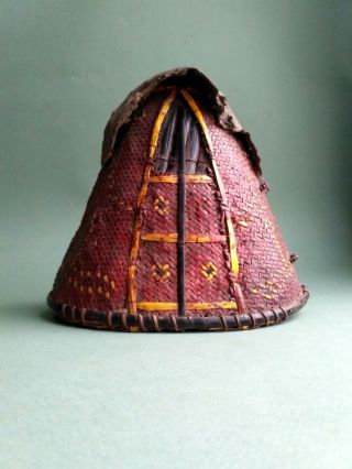 Old Nagaland Headhunter Hat,  Naga Tribe Warrior Headdress.  Burma,  East India
