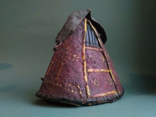 Old Nagaland headhunter hat,  Naga tribe warrior headdress.  Burma,  East India 3