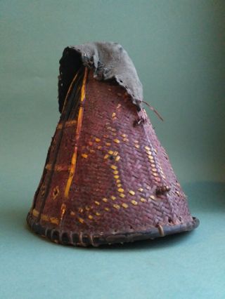 Old Nagaland headhunter hat,  Naga tribe warrior headdress.  Burma,  East India 4