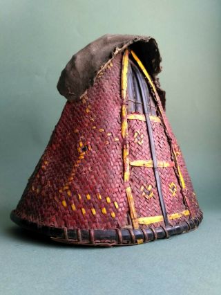 Old Nagaland headhunter hat,  Naga tribe warrior headdress.  Burma,  East India 5