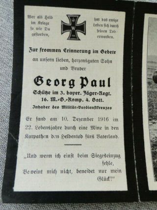 GERMAN WW1 Iron Cross 2nd class with ribbon and death notice. 7