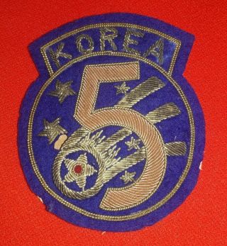 Vintage Korean War Japanese Made Shoulder Patch Us 5th Air Force Usaf