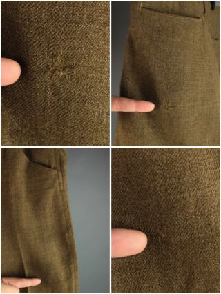 Vtg Men ' s 1910s WWI US Army Wool Breeches 32x27 WW1 Jodhpurs Pants 7085 8