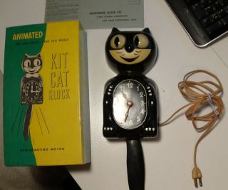 Felix Kit Cat Klock Black 1950s Moving Eyes Electric Vintage & Box D3 Allied