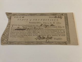 Continental Army State Of Connecticut Pay Voucher