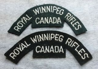 Royal Winnipeg Rifles 2 Sh Flashes 1 Ww2,  1 Post War