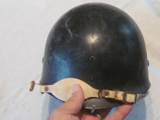 World War 2 Painted Seaman Paper Company Helmet Liner White Leather Chin Strap