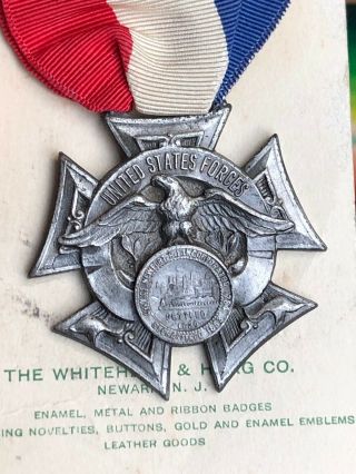 Wwi Sterling Silver Service Medal Presented By Mayor Of Newport Rhode Island