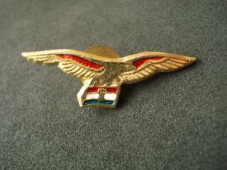 Croatia Army,  Airforce,  Early Cap Badge,  Red; Wings,  Military,  Homeland War