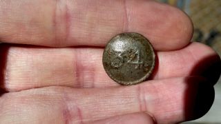 Revolutionary War British 34th Regimentof Foot Button - Rare First Issue