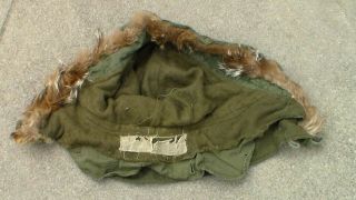 Old US Korean War era 1951 dated Fur Lined Winter Parka Hood 3