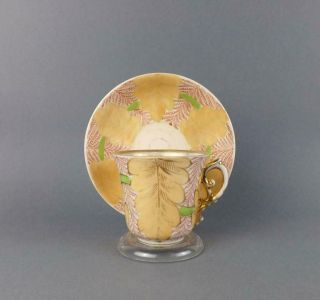 Antique Imperial Russian Fine Porcelain Cup And Saucer By Kuznetsov 1891 - 1917