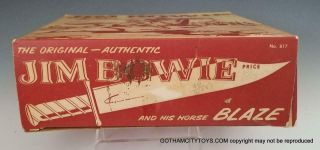 1957 NMIB Hartland JIM BOWIE 817,  Rare BOX & TAG w.  ALL ACCESSORIES 11