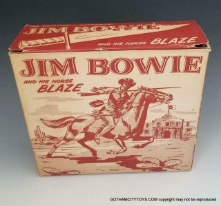 1957 NMIB Hartland JIM BOWIE 817,  Rare BOX & TAG w.  ALL ACCESSORIES 8