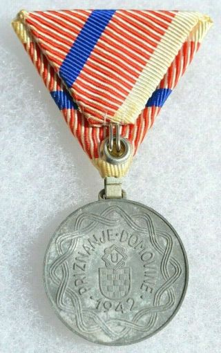 1942 German Croatia Ndh Ustasha Wwii Wound Medal Croatian Award