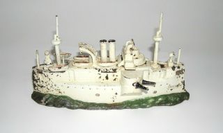 Rare J & E Stevens Battleship Indiana Cast Iron Bank (dakotapaul)