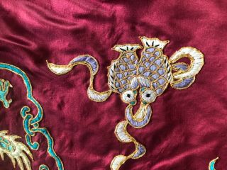 Chinese embroidered silk robe 5