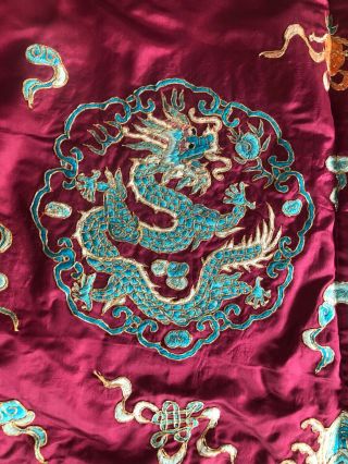 Chinese embroidered silk robe 7