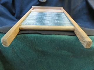 Vintage Rare Antique Washboard.  Wood and Ribbed Glass.  Atlantic No 510 National 8