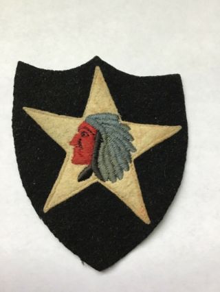 Pre Ww2 2nd Infantry Division Indian Head Patch Felt Wool Post Ww1 Second Army
