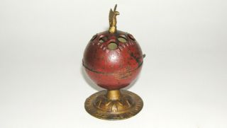 Antique Mechanical Cast Iron Globe Bank Enterprise Mfg.  Desk Bell (dakotapaul)