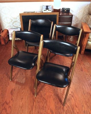 Vintage Mid Century Coronet Wonderfold Willkie Chairs (4),  Chairs only,  no table 11