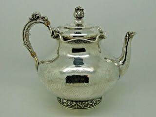 Antique Victorian Silver Teapot London 1857 – Smith,  Nicholson & Co 787g