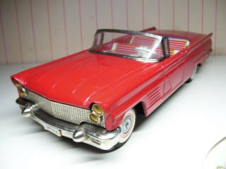 Big 11” Cragstan Japan Tin Friction 1958 Lincoln Mark Iii Convertible Exc,