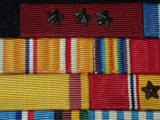 WWII,  Korea,  & Later 11 Place Navy Enlisted Ribbon Bar ' Loma Linda ' Mount - Fine 6