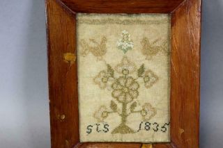 A FINE DATED 1835 PA NEEDLEWORK SAMPLER SIGNED 