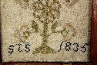 A FINE DATED 1835 PA NEEDLEWORK SAMPLER SIGNED 