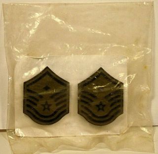 Usaf Us Air Force Master First Sergeant Rank Insignia Subdued Metal Pin Pair
