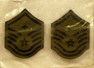 USAF US Air Force Master First Sergeant Rank Insignia Subdued Metal Pin Pair 2