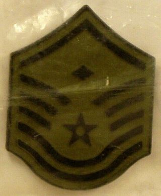 USAF US Air Force Master First Sergeant Rank Insignia Subdued Metal Pin Pair 3