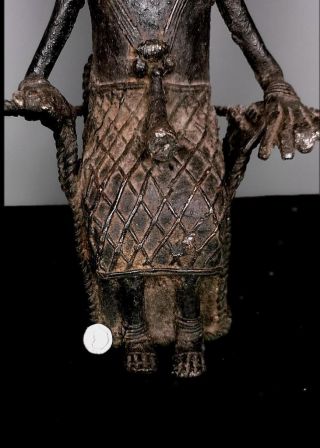 Vintage Tribal Large Bronze Oba Of Benin on a Royal Chair - - Edo,  Nigeria WHB 3
