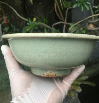 Large Antique Chinese Song Longquan Green Celadon Porcelain Bowl 12