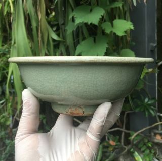 Large Antique Chinese Song Longquan Green Celadon Porcelain Bowl
