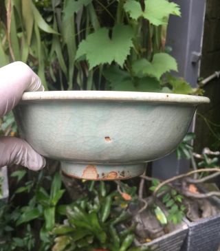 Large Antique Chinese Song Longquan Green Celadon Porcelain Bowl 4