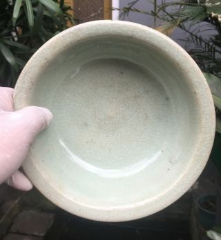 Large Antique Chinese Song Longquan Green Celadon Porcelain Bowl 5