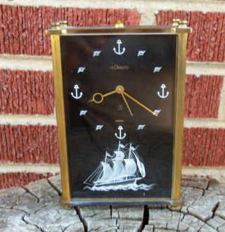Vintage Lecoultre 3 D Musical Alarm Clock Nautical Sailing Ship 8 Day