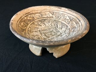 Old Estate Antique Pre - Columbian Nayarit Tribe Culture Painted Pottery Bowl