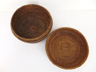 Antique AFRICAN WOVEN BASKET & LID Unknown Tribe FROM 1950s CONGO MISSIONARIES A 5