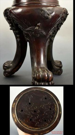 Fabulous Antique Asian Bronze Covered Censers/Vases/Urns - Great Patina 8