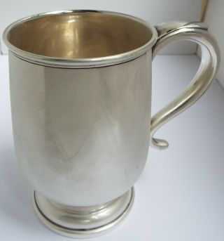 LARGE HEAVY ENGLISH ANTIQUE 1969 STERLING SILVER PINT TANKARD 5
