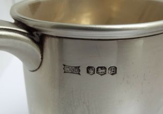 LARGE HEAVY ENGLISH ANTIQUE 1969 STERLING SILVER PINT TANKARD 6