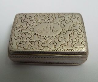 ENGLISH ANTIQUE GEORGIAN 1821 SOLID STERLING SILVER VINAIGRETTE BOX 2